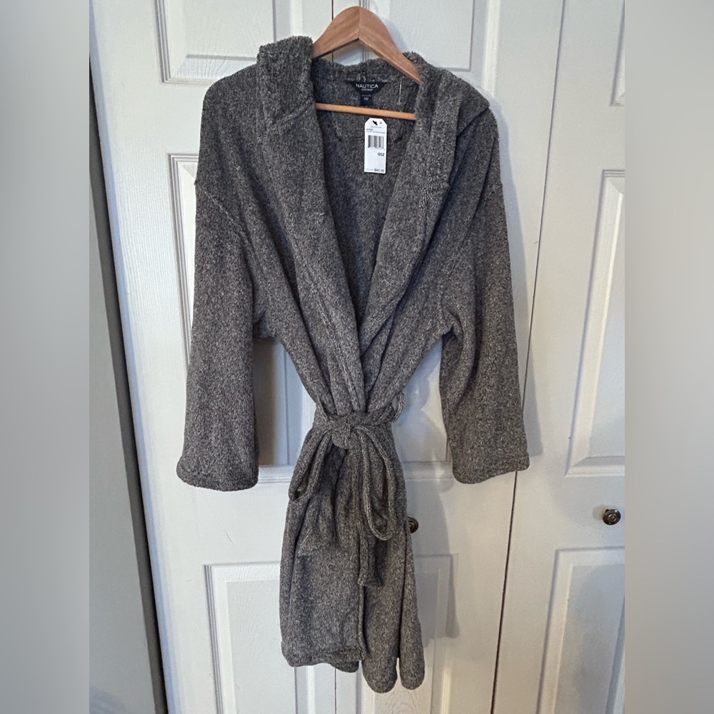 Nautica Charcoal Women's Hooded Robe